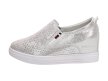 Srebrne sneakersy damskie FILIPPO DP1356 SKÓRA