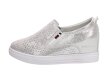 Srebrne sneakersy damskie Filippo Dp1356 Skóra