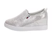 Srebrne sneakersy damskie Filippo Dp1356 Skóra