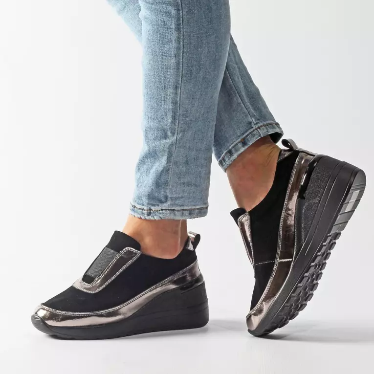 Sneakersy damskie S.BARSKI 94495 BK/BK SKÓRA