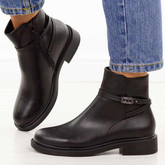 Czarne skórzane botki damskie Sergio Leone Bt25702S