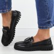 Czarne skórzane półbuty damskie Filippo Dp6044/24