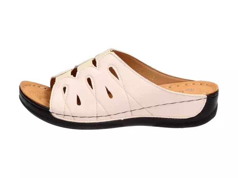 Beżowe klapki damskie Vinceza 17074 Comfort