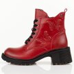 Czerwone skórzane botki damskie na traperze Filippo Dbt7133/25