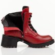 Czerwone skórzane botki damskie na traperze Filippo Dbt7133/25