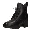 Czarne botki damskie na obcasie, workery VINCEZA 10813 PU