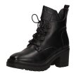 Czarne botki damskie na obcasie, workery VINCEZA 10813 PU