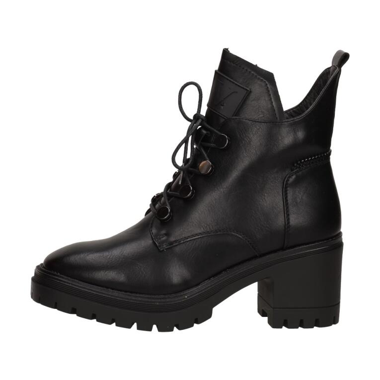 Czarne botki damskie na obcasie, workery VINCEZA 10813 PU