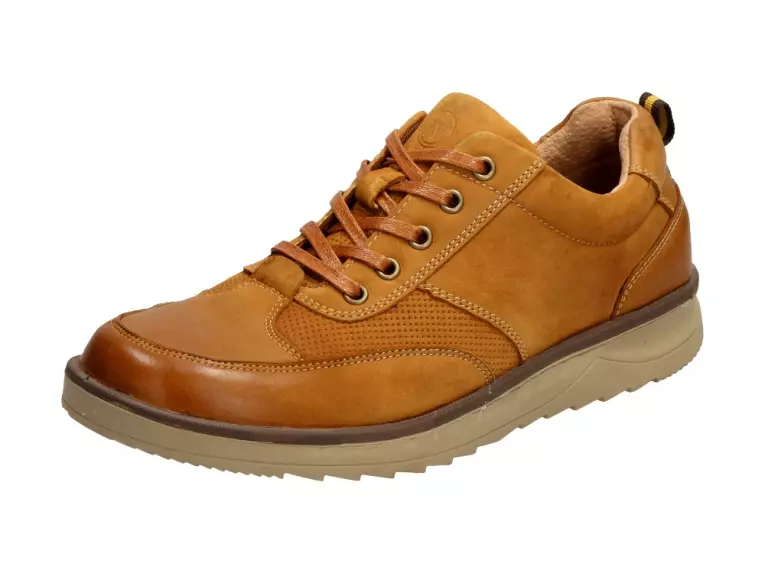 Półbuty, buty męskie New Age 16123 Skóra Camel