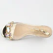 Złote silikonowe sandały damskie na słupku z kryształami, transparentne Dia 444