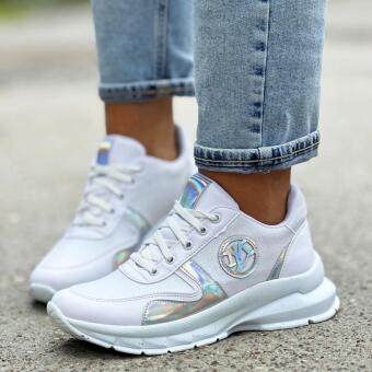 Białe sneakersy półbuty damskie Navy Dot 66001