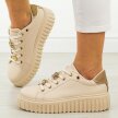 Beżowe sneakersy damskie Jezzi News 4756