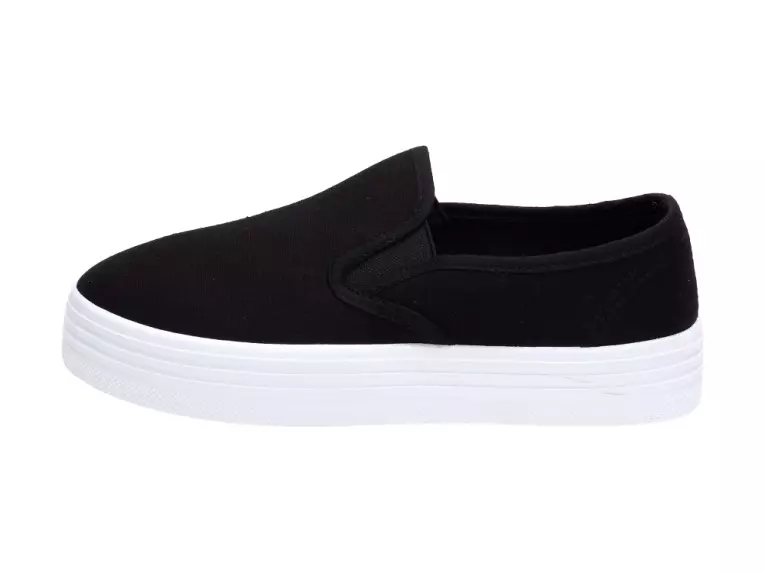 Slip On Czarne tenisówki damskie Wishot 32-118