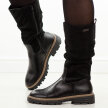 Czarne pu wysokie botki damskie na traperze M.Daszyński Sa259-3