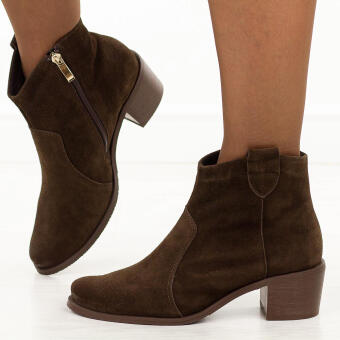 Czekoladowe zimowe Polskie kowbojki damskie Deoni 15335