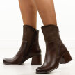 Brązowe botki damskie na obcasie M.Daszyński Sa269-1