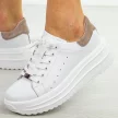 Białe skórzane sneakersy damskie na platformie Filippo Dp6739/25