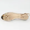 Złote silikonowe sandały damskie na obcasie z kryształami, transparentne Dia 383