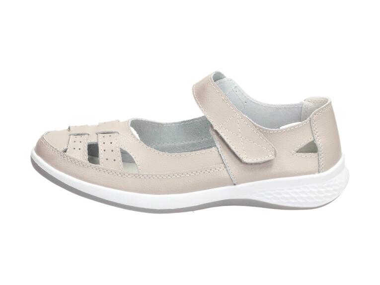 Szare skórzane półbuty damskie S.BARSKI G25