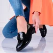 Czarne lakierowane loafersy damskie mokasyny POTOCKI 12164