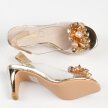 Złote silikonowe sandały damskie na szpilce, transparentne SABATINA 1014-5
