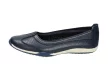 Niebieskie baleriny buty M.Daszyński 863 Skóra