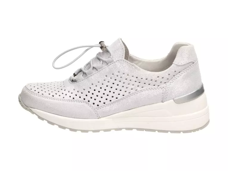 Srebrne sneakersy damskie VINCEZA 8702 SKÓRA
