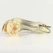 Złote silikonowe sandały damskie na szpilce z kryształami, transparentne SABATINA T1014-B