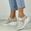 Beżowe skórzane sneakersy damskie S.Barski 810