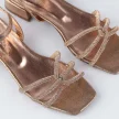 Złote sandały damskie na obcasie POTOCKI 57007